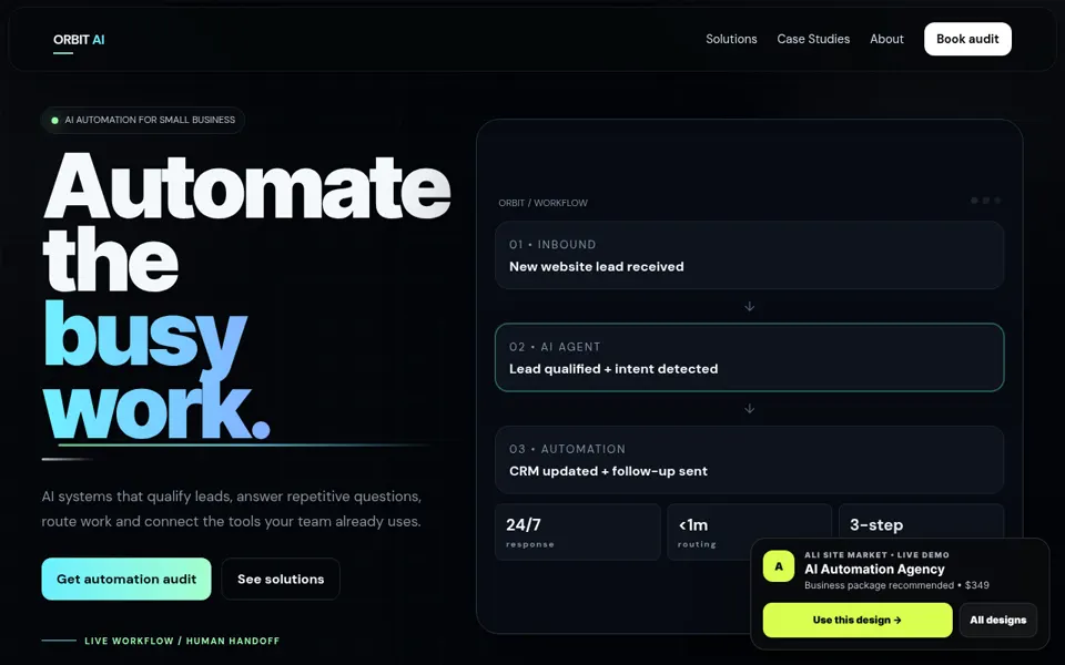 Ai Automation website desktop preview
