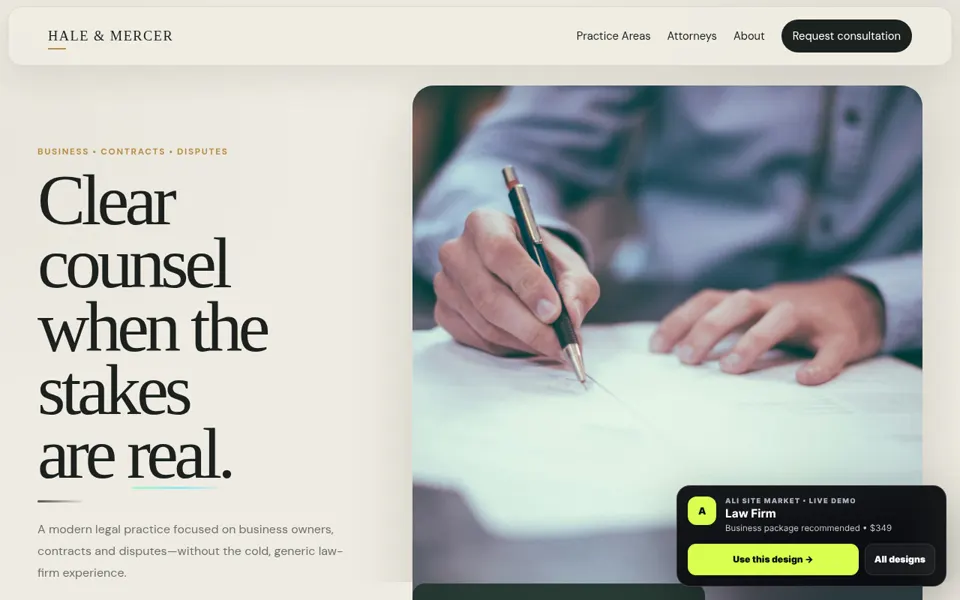 Law Firm website desktop preview